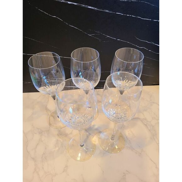 Rogaska Stemmed Crystal 8⅛" Water Goblets Glasses Set of (5) Dining Etched EUC - Picture 6 of 10